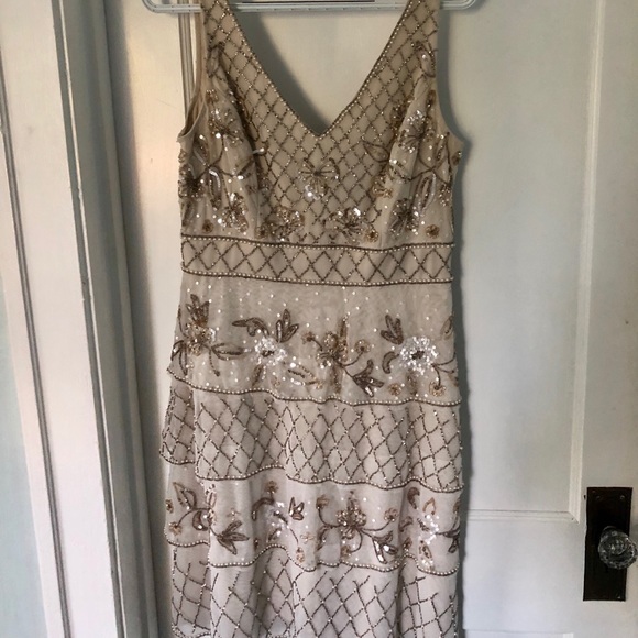 Adrianna Papell Beaded A Line Dress - Picture 4 of 8